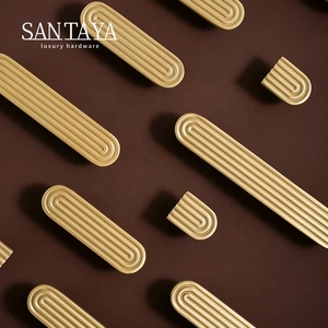 مقابض سانتايا من النحاس المصقول الصلب لخزائن المطبخ وأدراج غرف النوم ومقابض الأثاث - Product Image 4