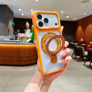 Bumper Glitter Magnetic <b>Ring</b> Stand <b>Phone</b> case for iPhone 18 17 16 15 14 Pro Max Clear holder Transparent Bracket hard Back Cover - Product Image 6