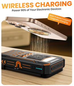 Meilleure vente en <span class=keywords><strong>Europe</strong></span> : Batterie externe solaire pliable et étanche 30000mAh avec chargeur sans fil rapide PD et 4 câbles, portable 20000mAh - Product Image 4