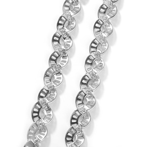 Collar de espiral de latón con engaste de canal de 10 mm y circonitas cúbicas 5A en forma de baguette, joyería hip hop única para mujeres y hombres - Product Image 4