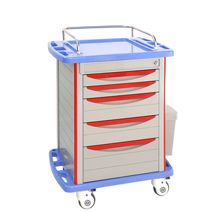 Chariot médical robuste en ABS pour hôpital, avec plusieurs tiroirs et roulettes, en matériau ABS - Product Image 1
