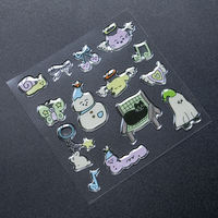 Pegatinas 3D de Resina Epoxi con Dibujos Animados, Pegatinas Decorativas Autoadhesivas de Animales y Fantasmas Kawaii para Fundas de Teléfono y Álbumes de Recortes