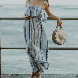 2024 neue Mode individuelle hawaiianische Kleider für erwachsene Frauen ärmellos