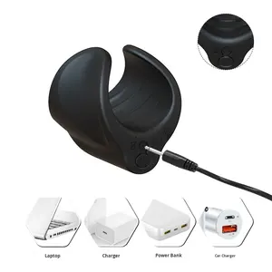 Anneau vibrant en silicone USB pour l'entraînement du gland, dispositif de masturbation masculin, vibrateur masseur pour hommes adultes - Product Image 4