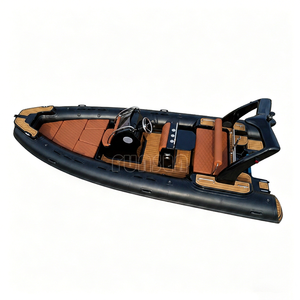 <span class=keywords><strong>Bateau</strong></span> pneumatique rigide à coque en V profond RIB580 de 5,8 m (20 pieds) en Hypalon/PVC blanc avec coque en fibre de verre pour la pêche sportive et la plongée, capacité 8 personnes - Product Image 4