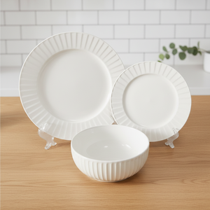 Service de <span class=keywords><strong>vaisselle</strong></span> en porcelaine, assiettes et bols, <span class=keywords><strong>vaisselle</strong></span> en porcelaine <span class=keywords><strong>blanche</strong></span> avec incrustations dorées, style campagnard pour la maison - Product Image 5