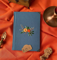 Carnet de notes personnalisé, sac fourre-tout brodé, coffret cadeau, portefeuille en lin fait main, livre à motif floral, porte-monnaie vintage