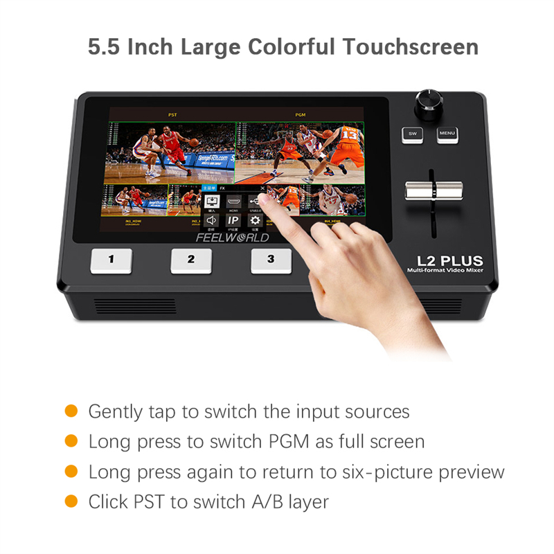 その他 FEELWORLD L2 PLUS FEELWORLD L2 PLUS マルチカメラ ビデオ ミキサー スイッチャー
