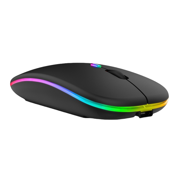 OEM Silent Slim RGB LED Gaming Mouse Dual Mode USB Interface 3D Optical Tracking Rechargeable BT/2.4G Wireless Desktop Laptop