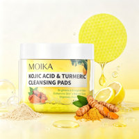 MOIKA Tampons Nettoyants Exfoliants et Blanchissants Personnalisés au Curcuma et à l'Acide Kojique, 50 Tampons