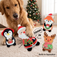 Famipet Fabricant Grossiste Nouveau Thème de Noël Design Mignon Jouet en Peluche Doux et Froissé pour Animaux de Compagnie, Jouet Sonore pour Chien, Ensemble de Jouets en Peluche Couineurs pour Chiens