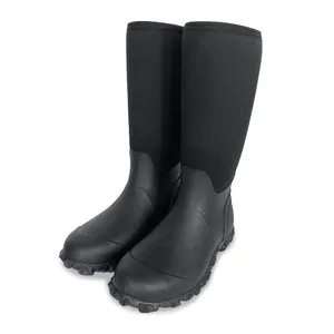 Winter Knee High Waterproof Anti-skid Farming Muck Hunting Rubber Neoprene Wellington Rain Boots for Men Women