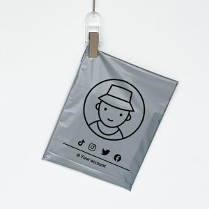 Bolsas de Correo de Poliéster Gris/Plateado de 10*14 con Logotipo Personalizado de Diseño Gratuito para Envíos por Mensajería, Bolsas de Embalaje para Ropa - Product Image 1