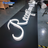 Lettres programmables multicolores changeantes, lettres 3D RGB personnalisées, enseigne LED pour entreprise avec télécommande pour enseigne commerciale