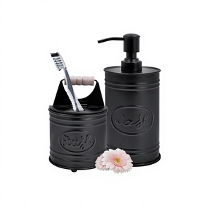 Bathroom Accessories <b>Set</b> Farmhouse Bathroom <b>Soap</b> <b>Dispenser</b> & <b>Toothbrush</b> <b>Holder</b> Farmhouse Decor for Bathroom Counter Top Decor - Product Image 1