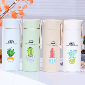 Tasse à succulentes en verre à double paroi, motif dessin animé, pour étudiants, mug portable, cadeau d'affaires créatif, texte et logo personnalisables - Product Image 3