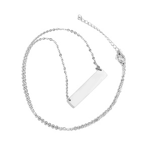 Collar Geométrico de Acero Inoxidable, Largo y Sencillo, Regalo para Parejas, Diseño de Barra Horizontal, Color Plata y Oro - Product Image 3