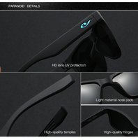 Lunettes de soleil de sport unisexes PARANOID polarisées UV400 2026 Qsky avec verres TAC, monture en fibre de carbone, couleurs blanc transparent, certifiées CE