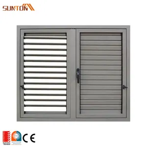 Diseño de ventanas con persianas de aluminio y metal personalizado ventilación moderna marco de aluminio Ventana de persiana vertical