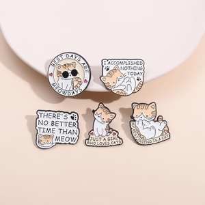 Simpatici spille in metallo per gatti scritte personalizzate il mio migliore amico è un gatto divertente spilla con risvolto in smalto per regali creativi per bambini - Product Image 2