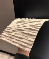 Revestimiento de Piedra Artificial de PU 3D, Revestimiento de Piedra Oscura Arquitectónica, Revestimiento Ligero y Flexible para Interiores de Lujo y Estilo Wabi Sabi