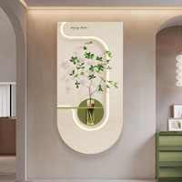 Décoration Murale Moderne Tableau Peintures et Autres Œuvres d'Art Murales 3D Élégantes Vase Mural Blanc en Grès Texturé avec LED pour Décoration d'Intérieur