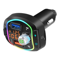 Hochwertiger MP3-Player für drahtlose Auto musik mit doppelter digitaler Röhren anzeige Qc3.0 PD Bluetooth-FM-Schnelllade-Sender