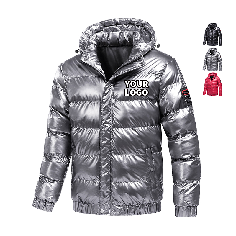 Men Bubble Coat Logo Winter Glossy 