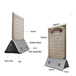 <span class=keywords><strong>Gadgets</strong></span> 2025 Technologies Menu Holder Power Bank10000/130000mAh Restaurante Mesa Cargador de teléfono móvil - Product Image 2