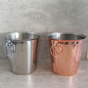 Seau à glace isotherme en acier inoxydable 3L personnalisé pour champagne, bière et cocktails, avec poignée, en métal, vente en gros - Product Image 2