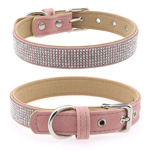 <span class=keywords><strong>Collar</strong></span> de Perro Retro de Gamuza con Pedrería, Anillo en D, <span class=keywords><strong>Collar</strong></span> de Cristal Moderno para Mascotas, Gatos y Perros, <span class=keywords><strong>Collar</strong></span> de Cuero PU Duradero con Hebilla Ajustable - Product Image 3