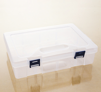 Boîte de rangement empilable à 2 niveaux avec 8 compartiments, boîte organisatrice en plastique pour les arts et l'artisanat
