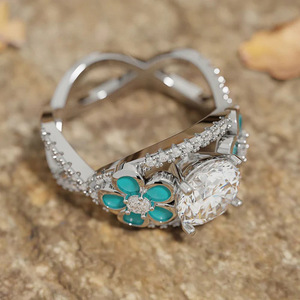 Anello Floreale Fresco per Matrimonio da Donna, Elegante Gioiello da Dito per Proposta - Product Image 5