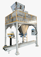 Machine d'emballage semi-automatique à bande de 25 kg et 50 kg, capacité 500 sacs/h, pour matériaux collants, fibreux ou difficiles à manipuler, comme le substrat nutritif
