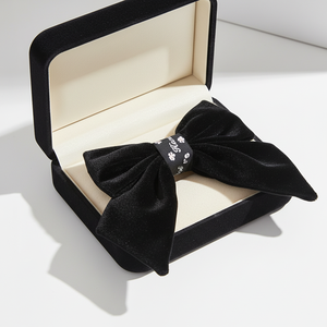 Elegante Accesorio para el Cabello con Lazo de Terciopelo Negro para Mujer, Decoración para el Cabello con Estampado Ditsy, Cinta de Terciopelo para Uso Diario en la Oficina en Todas las Temporadas - Product Image 6