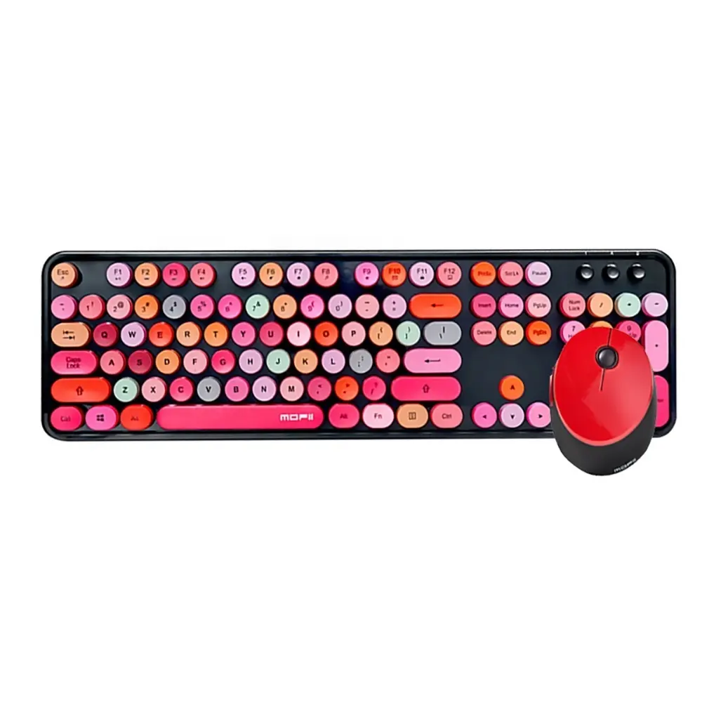 Lovely Fashional Design Wireless 2.4G 104 Tasten Niedliche Farbe Tastatur Maus Combos