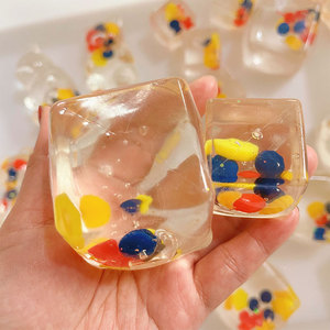 Juguetes de cubos de malta blandos GL, hechos a mano, con relleno de cuentas de frutas transparentes, bolas de azúcar para apretar, juguetes para niños y adultos, cubitos de hielo - Product Image 3