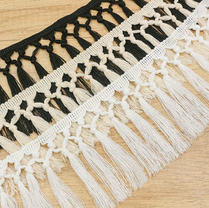 Jakarlı 11cm pamuk ipliği çevre dostu özel renkler asılı püskül dantel giyim ve ev aksesuarları için - Product Image 2