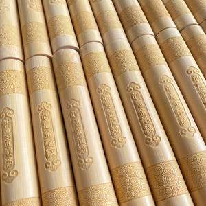 Mango de garrote con bandas doradas de mano para hombres y mujeres, palo de bambú sólido, pieza de mango tallado de Bambú - Product Image 3