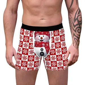 Hässliche Weihnachts boxer der Männer Slips 3D Weihnachts katze gedruckt lustige Neuheit Boxershorts Urkomische Weihnachts unterwäsche Humorvolles Höschen