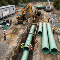 Tuyau en PRV à longue durée de vie, résistant aux produits chimiques, pour le transport souterrain de liquides dans les infrastructures