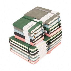Custom Portable Promotion Hardcover PU Notebook Pocket Leather Cover PU Leather Notebooks <b>Bookmark</b> Loop with Logo - Product Image 3
