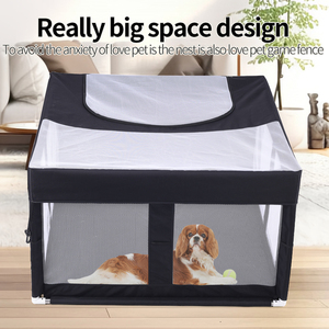 Maglia traspirante eco-friendly in plastica per bambini confortevole e sicura cerniera pieghevole Pet <span class=keywords><strong>Dog</strong></span> tenda gioco recinzione con tetto - Product Image 2