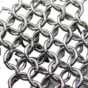 Aluminum Metal Mesh Fabric Drapery Curtain Stainless Steel Link Chain Mail Ring Mesh