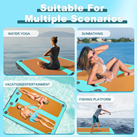 Île flottante gonflable à prix d'usine, ponton de pêche, plateforme flottante, tapis de yoga aquatique, équipement de jeu aquatique
