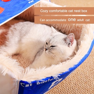 Enclosed <b>Plush</b> Cat <b>Bed</b> Box Kennel Soft Pet House Indoor Sleeping Nest for Cats <b>Dogs</b> - Product Image 4