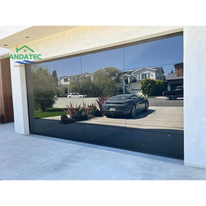 <span class=keywords><strong>Porte</strong></span> <span class=keywords><strong>de</strong></span> <span class=keywords><strong>garage</strong></span> noire minimaliste à cadre dissimulé avec liaison intelligente pour villas et bâtiments commerciaux - Product Image 4