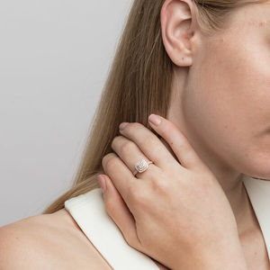 Bague de luxe pour femme, bijoux en diamant, accessoires de mariage, bagues de fiançailles en or rose 18 carats avec diamant naturel pour femme - Product Image 4