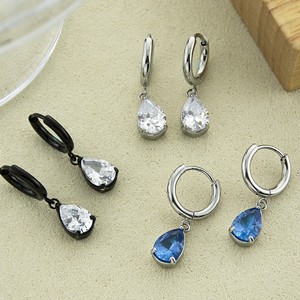 Anting-anting liontin zirkon pear trendy berlapis emas baja tahan karat 316L baru tahun 2026 untuk wanita - Product Image 5