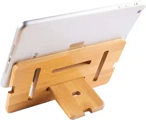 Supporto per telefono in legno massello fatto a mano supporto per cellulare con Docking per telefono in legno